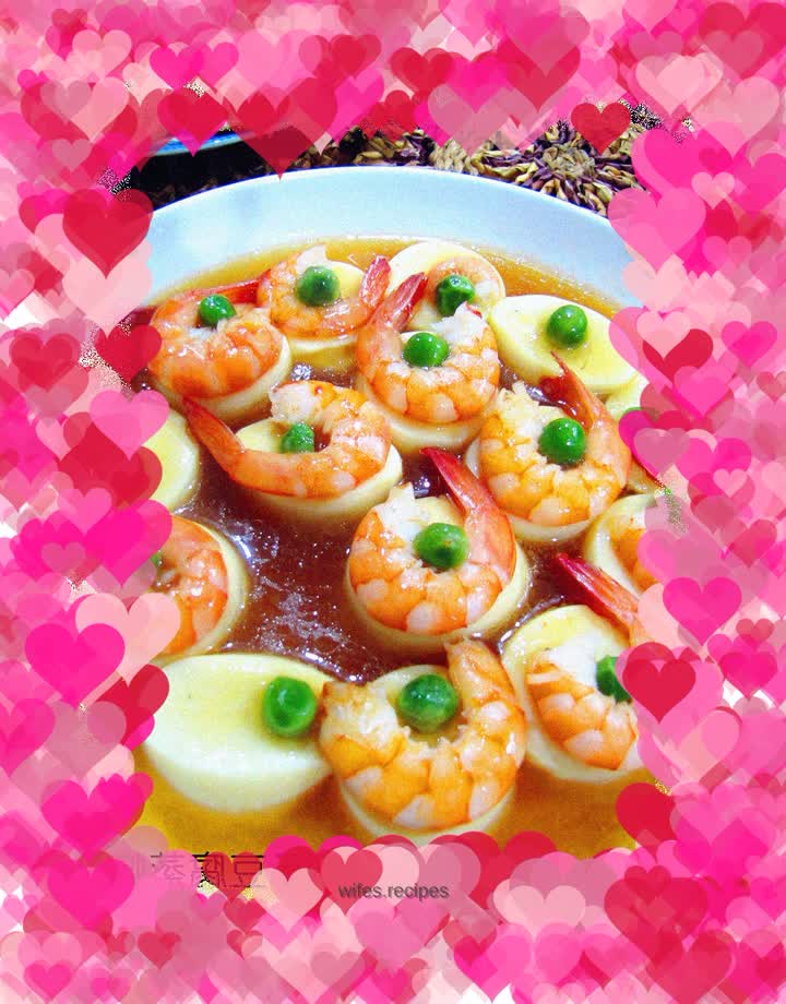 Steamed Shrimp with Tamago Tofu