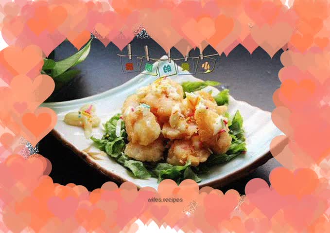 Strange flavor shrimp in white sauce