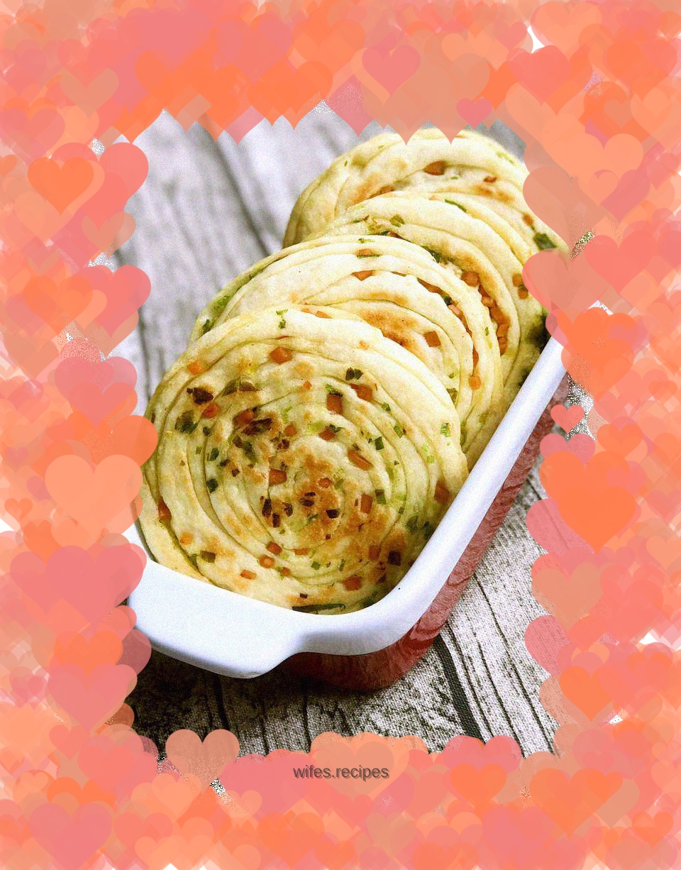 Green onion and ham pancakes