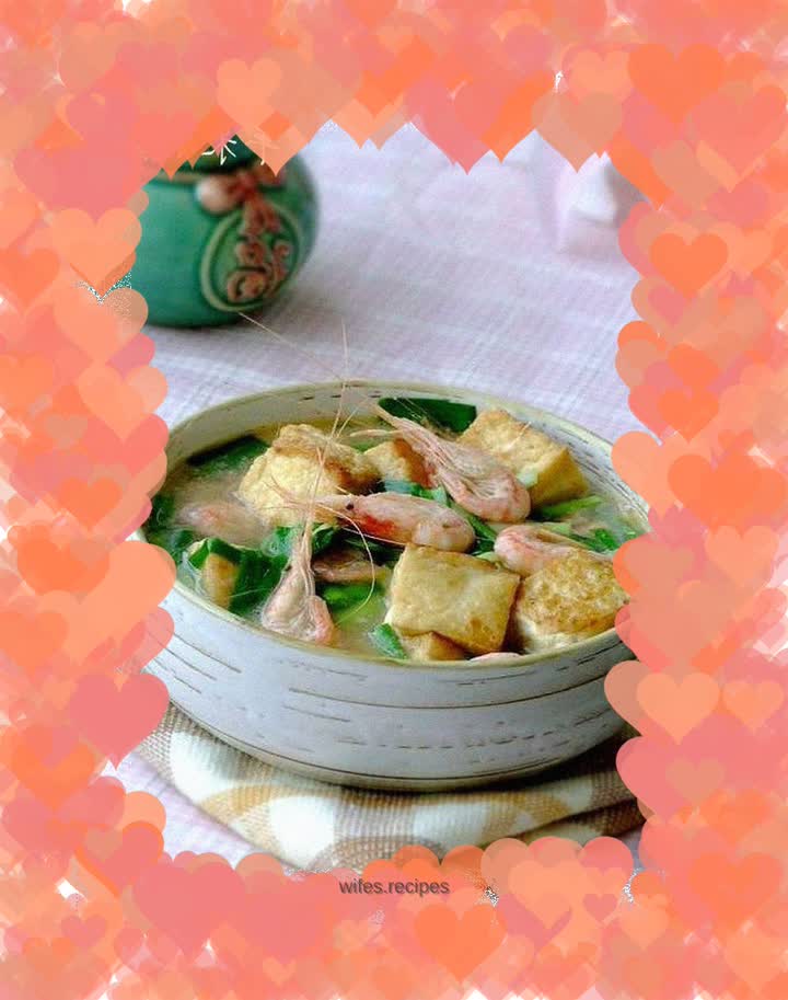 Tofu stewed with shrimp