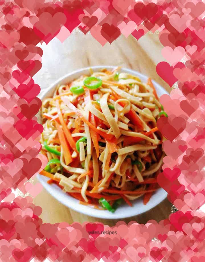 Fried bean curd with carrots