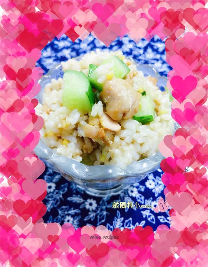 Fish bites and cucumber fried rice
