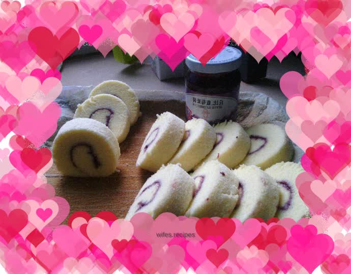 Blueberry Chiffon Cake Roll