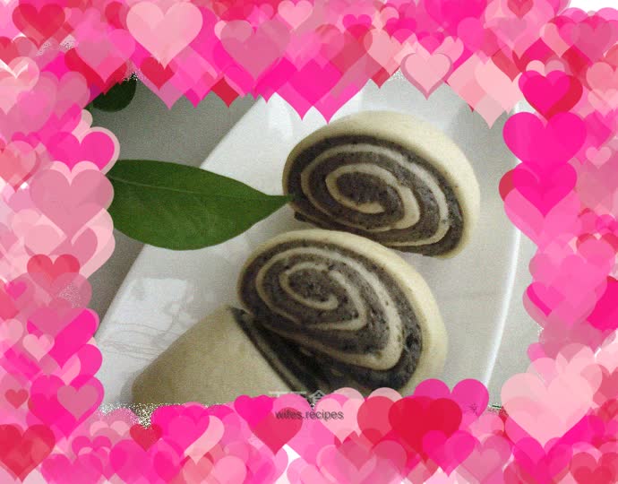 Black sesame flower roll steamed buns