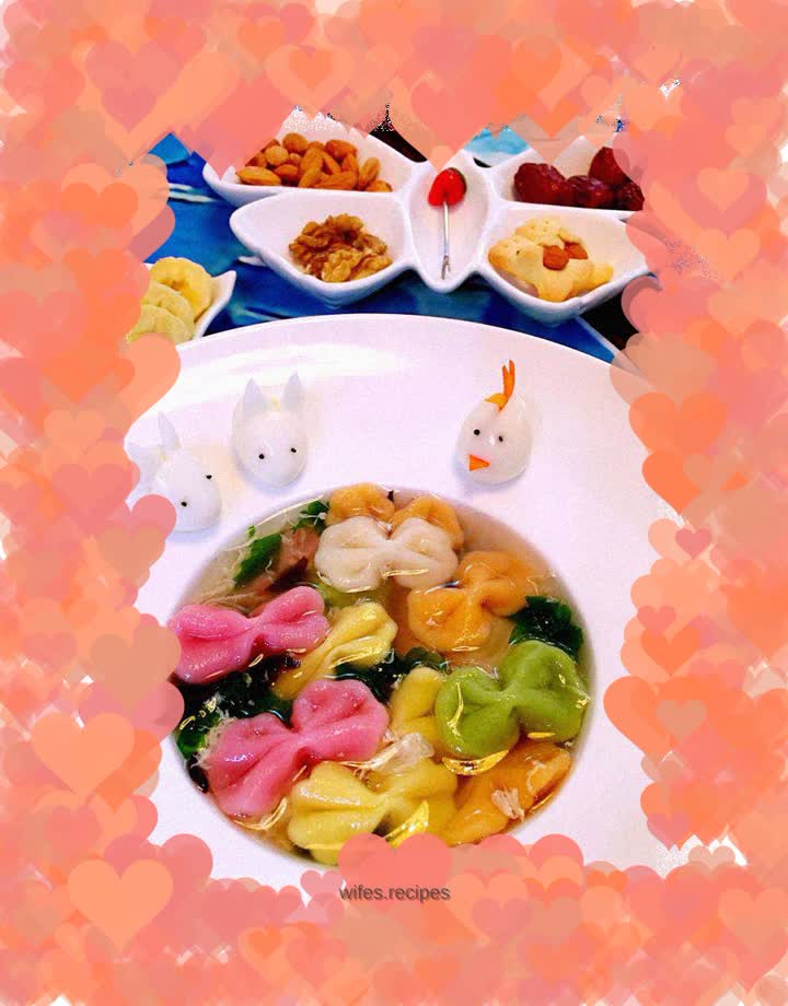 Colorful butterfly noodles