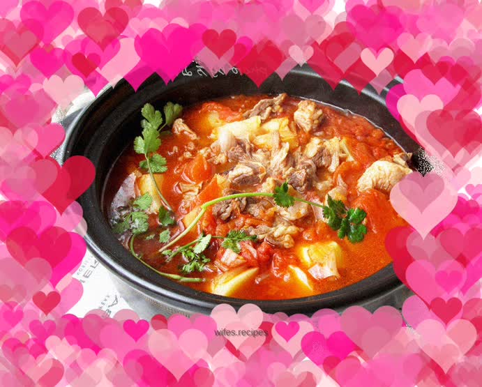 Beef Brisket Stewed with Potatoes in Tomato Sauce