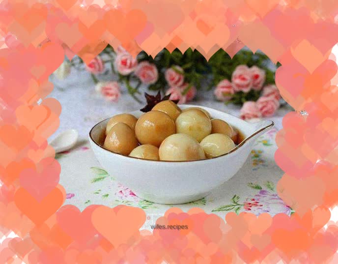 Braised quail eggs with spicy sauce