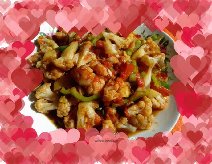 Cauliflower with Tomato Sauce - Low Oil Version