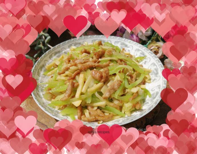 Stir-fried shredded pork with double bamboo shoots