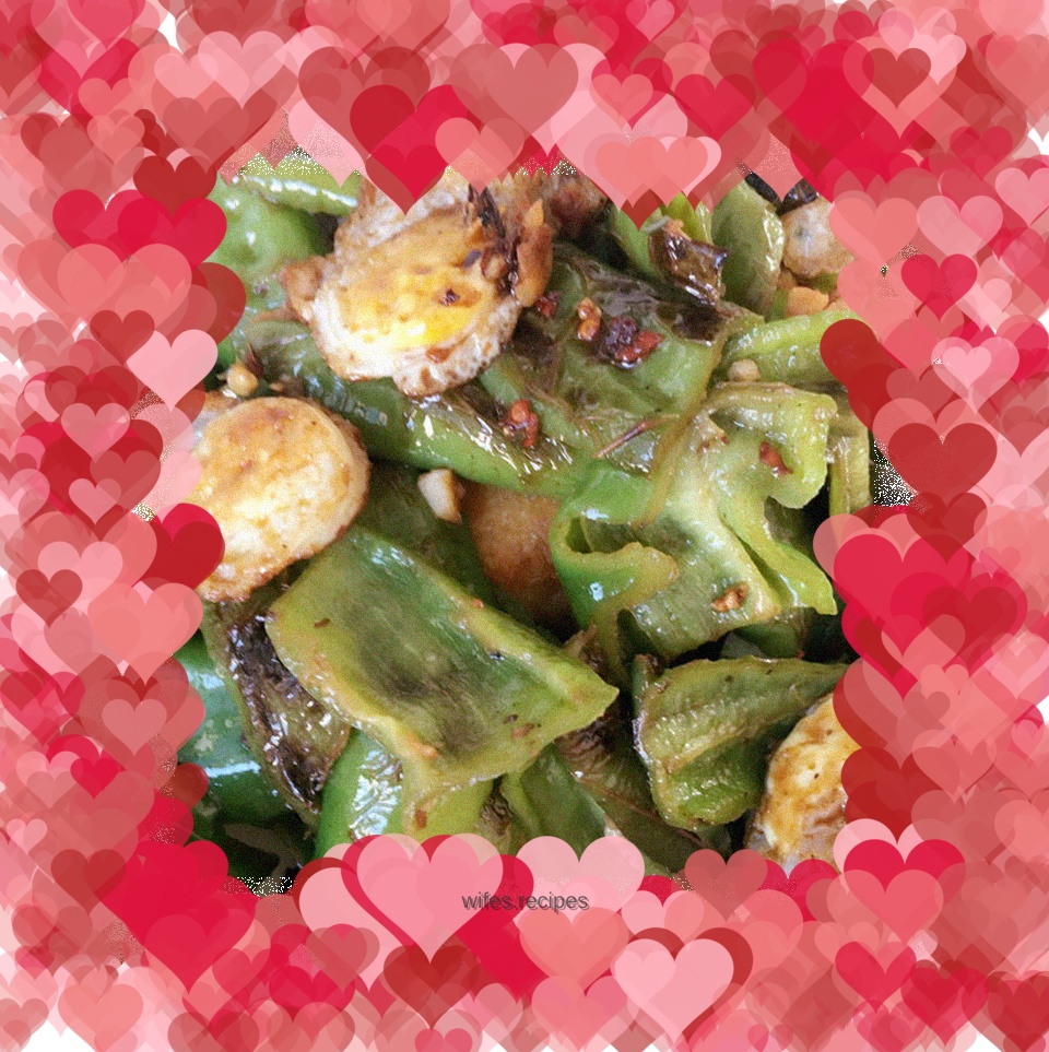 Green pepper poached egg