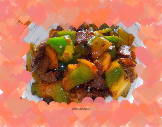 Fried pork with green pepper