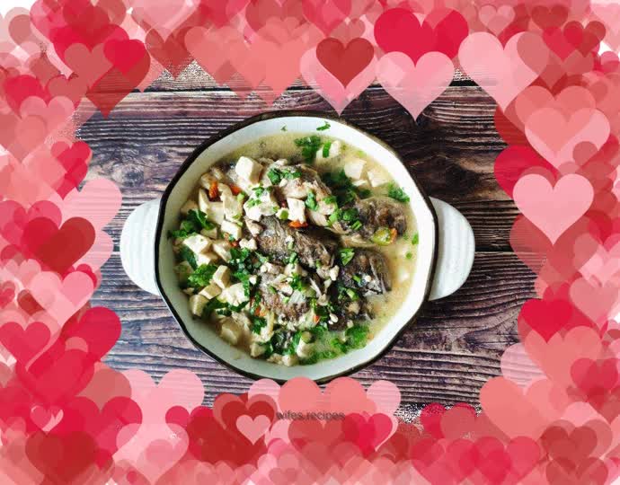 Delicious with rice, black fish tofu soup