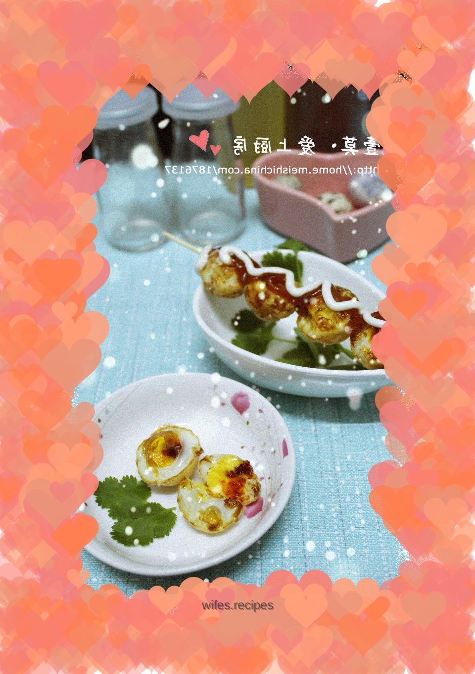 Warm sunshine in winter - skewered bird egg skewers station