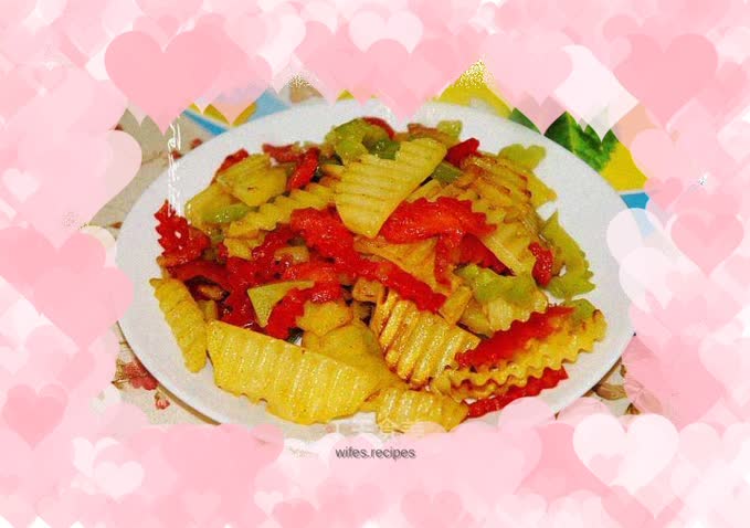 Colorful pepper potato chips that kids love to eat