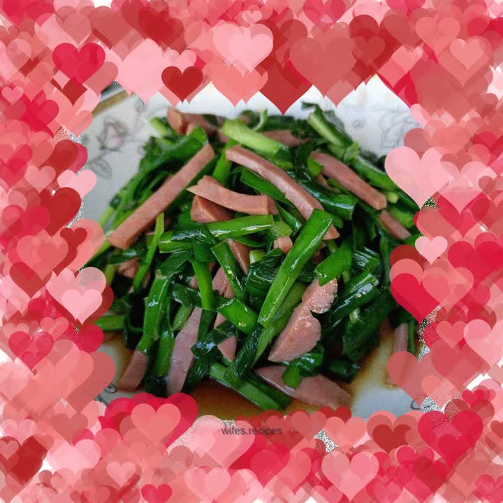 Stir-fried ham and leeks
