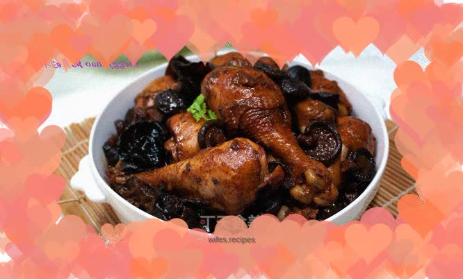 Chicken Legs Stewed with Mushrooms