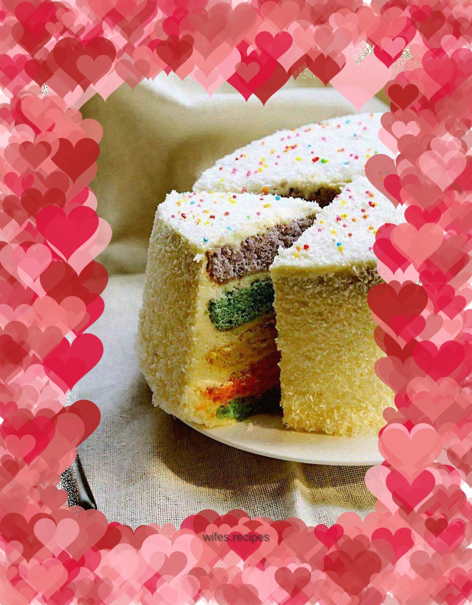 Coconut rainbow cake