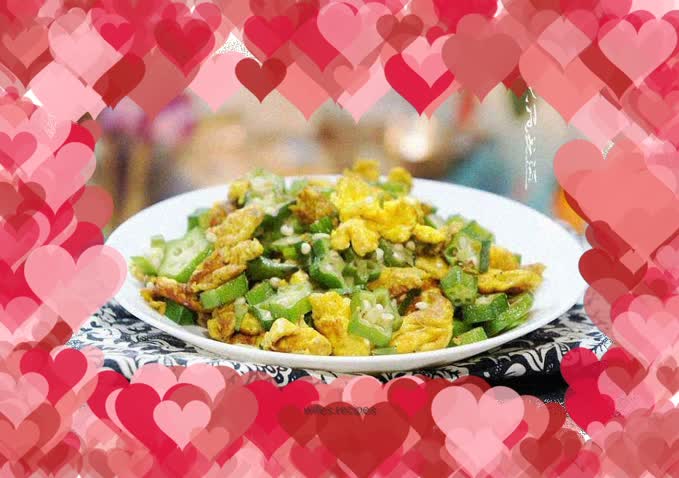 Okra scrambled eggs