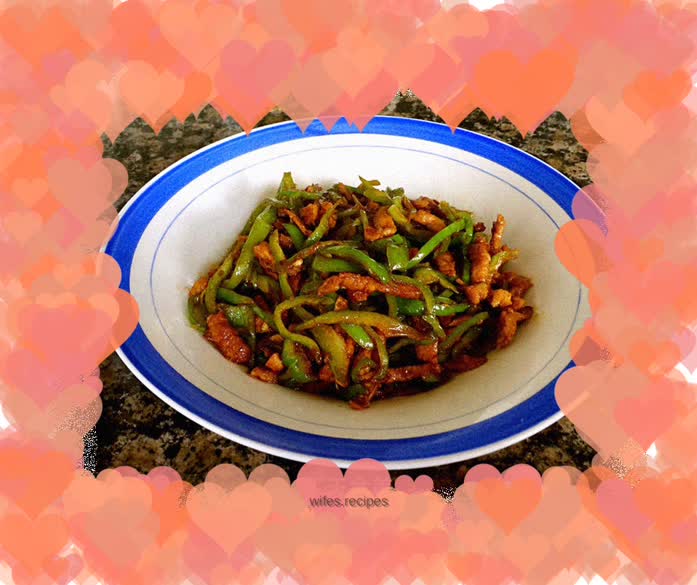 Shredded pork with green pepper