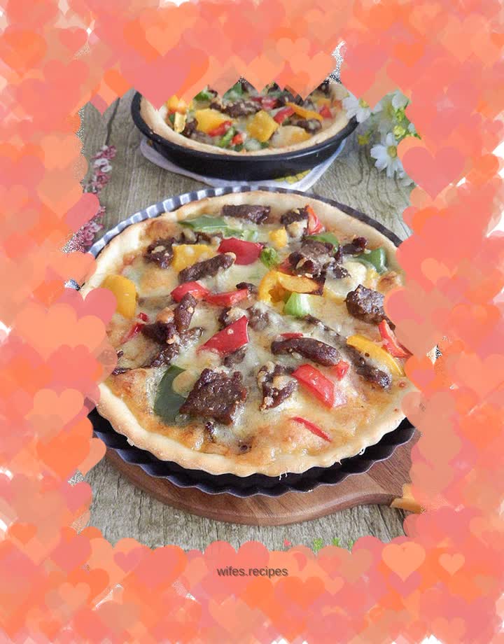 French black pepper beef pizza