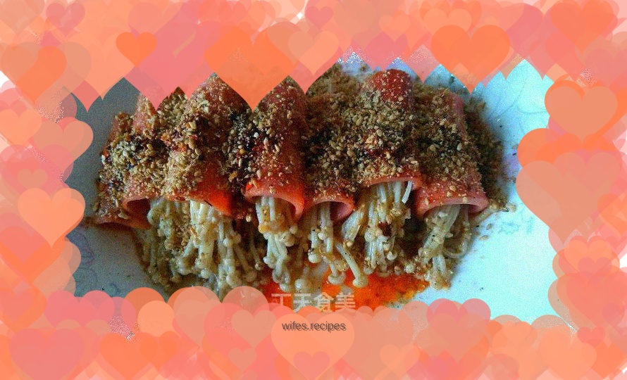 Ham and Enoki Mushroom Rolls
