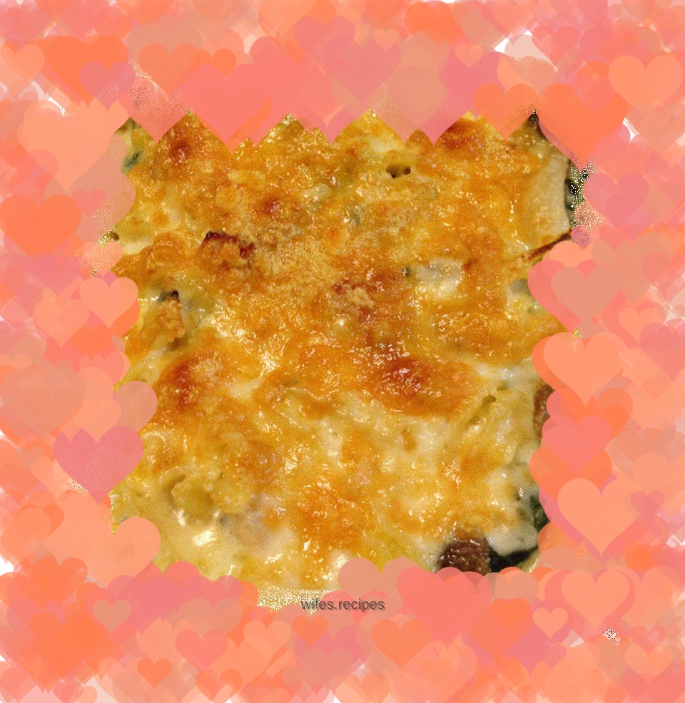 Spinach Bacon Spaghetti Cheese Gratin