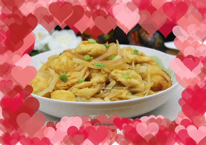 Sweet yellow scallops, tofu and radish