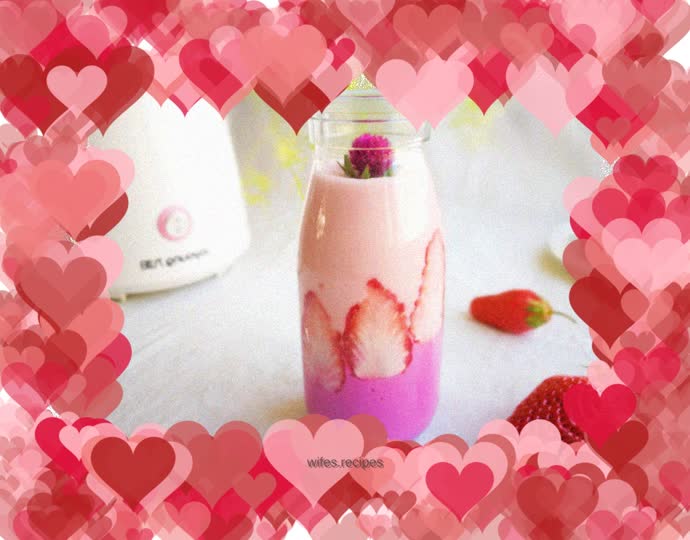 Strawberry and purple sweet potato milkshake