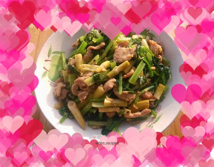 Stir-fried pork with celery and bamboo shoots