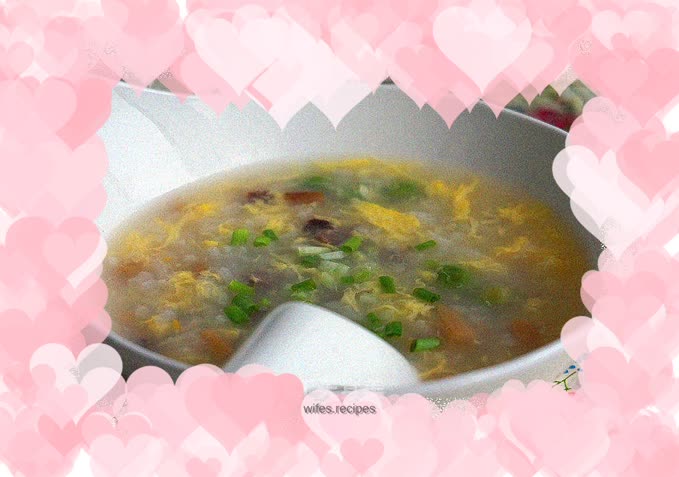 Beef and egg drop porridge