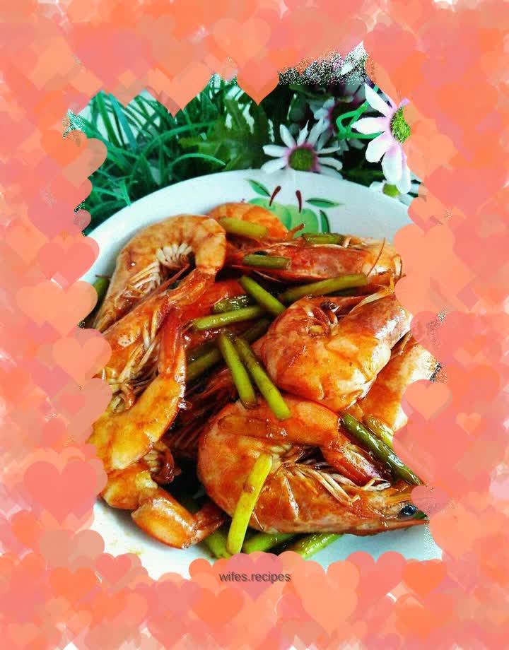 Braised shrimp with garlic and oil