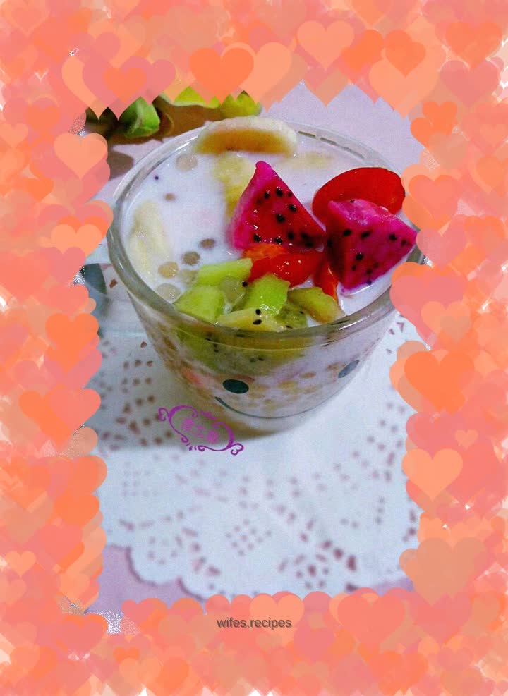 Fruit milk sago