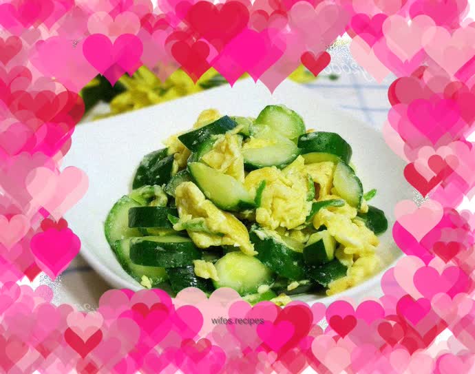 Cucumber scrambled eggs