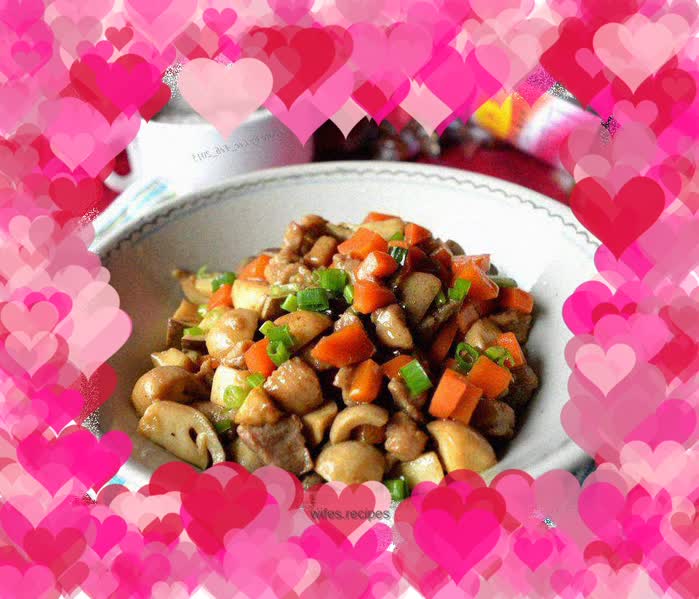 Lean carrots, diced straw mushrooms