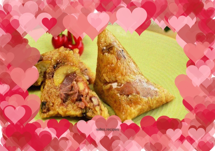 Mushroom and chestnut meat rice dumplings