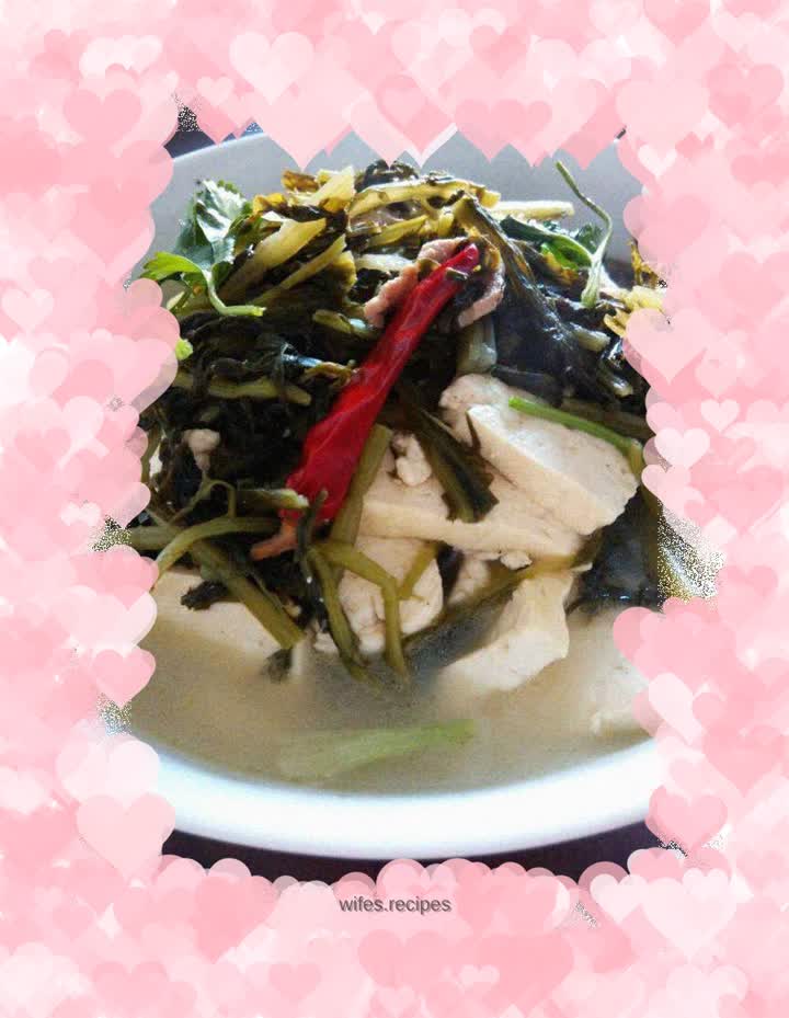 Braised tofu with mustard mustard