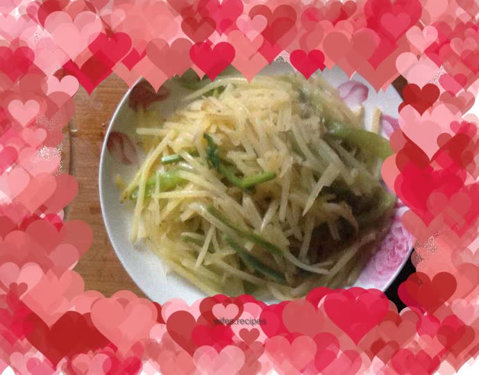 Celery and shredded potatoes
