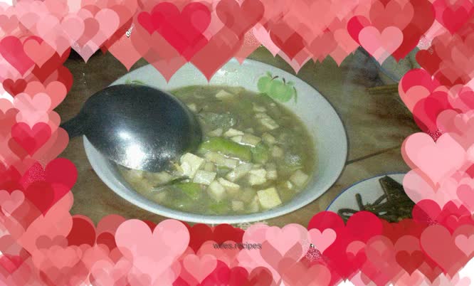 King oyster mushroom, loofah and tofu soup