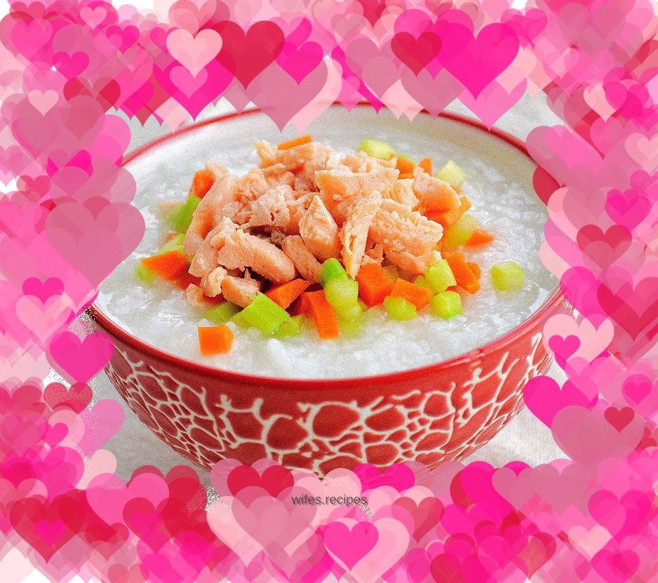 Nutritious and delicious salmon porridge