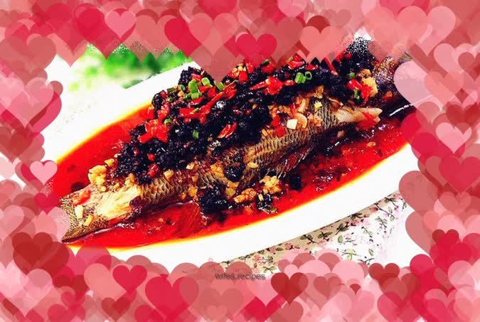 Steamed seabass with bean drum