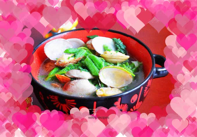 Stewed clams with pumpkin and vine