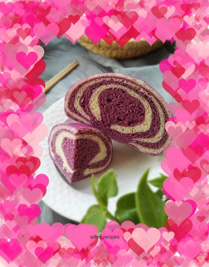 Purple sweet potato two-color steamed buns