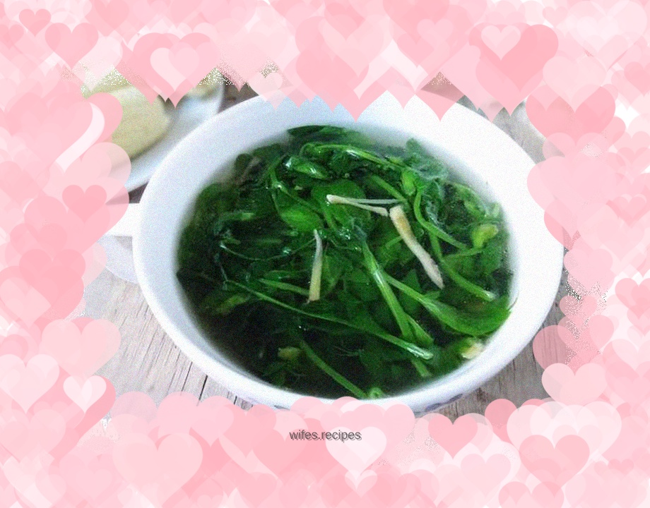 Wild mushroom powder and pea tip soup