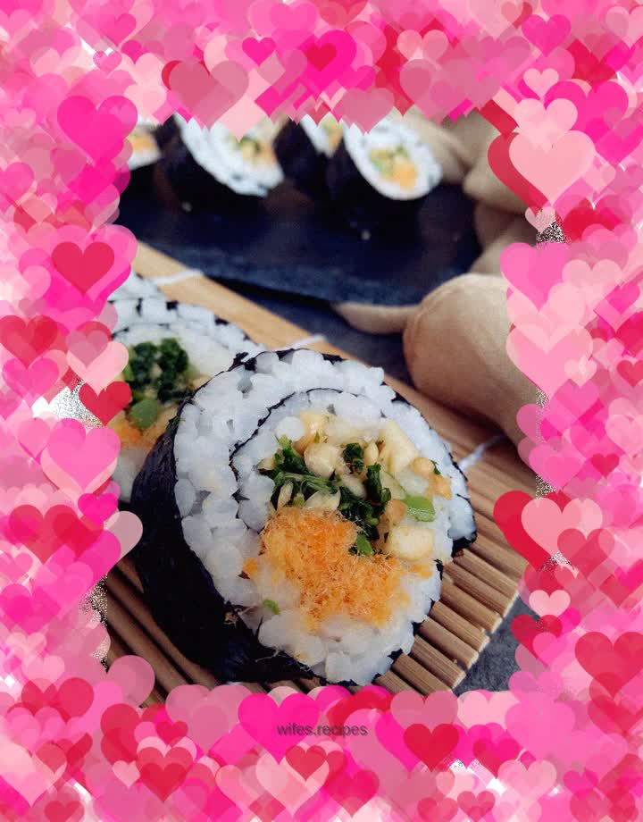 Toon meat floss sushi