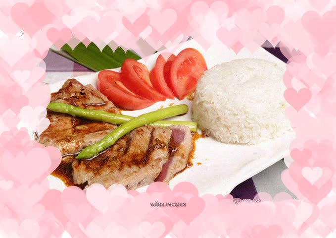 Pork chop rice with black pepper sauce