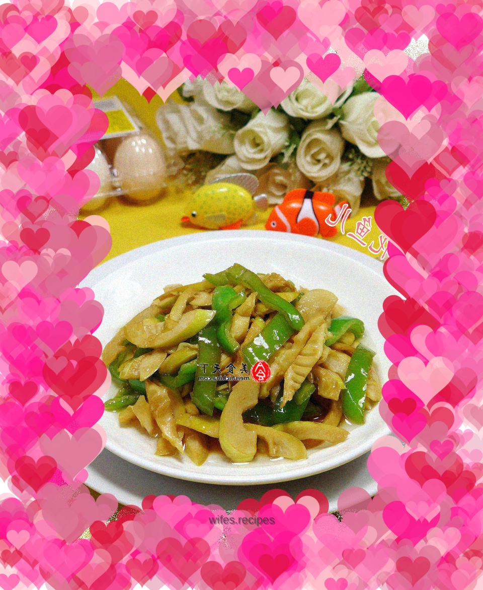 Stir-fried bamboo shoots with pepper