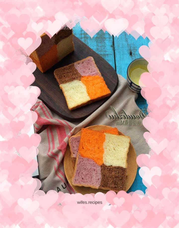 Colorful four-color toast