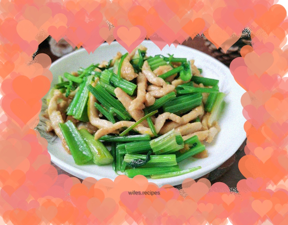 Stir-fried shredded pork with celery