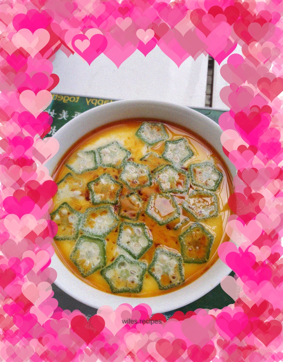 Okra egg custard