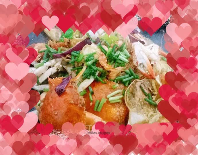 Stir-fried shrimps and crabs with ginger and scallion